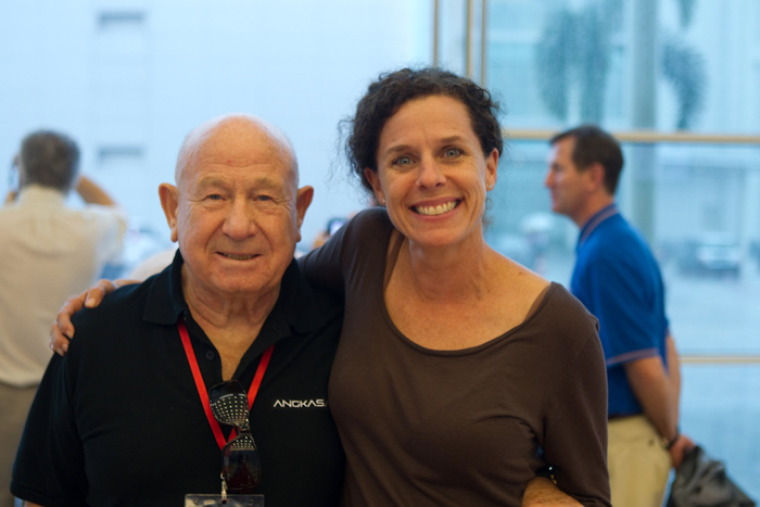 Karen with Alexei Leonov, first man to walk in space, during our shoot in Kuala Lumpur